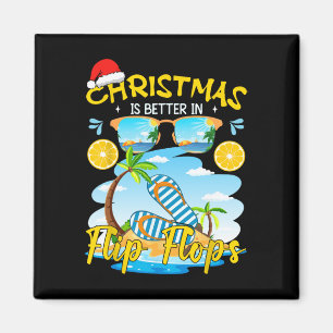 Weihnachten ist besser in Flip Flops Strand Sommer Magnet