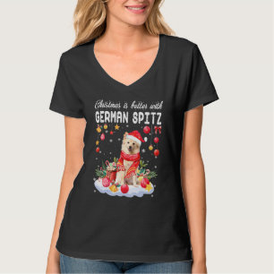 Weihnachten ist besser mit dem deutschen Spitz Fun T-Shirt