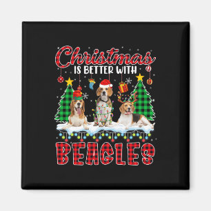 Weihnachten ist besser mit den Beagles Santa Elf R Magnet