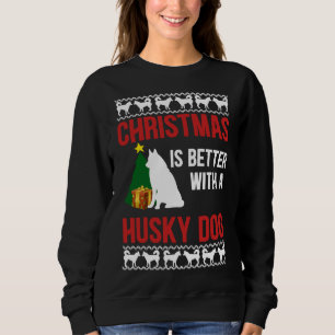 Weihnachten ist besser mit einem Husky Dog Tri Ble Sweatshirt