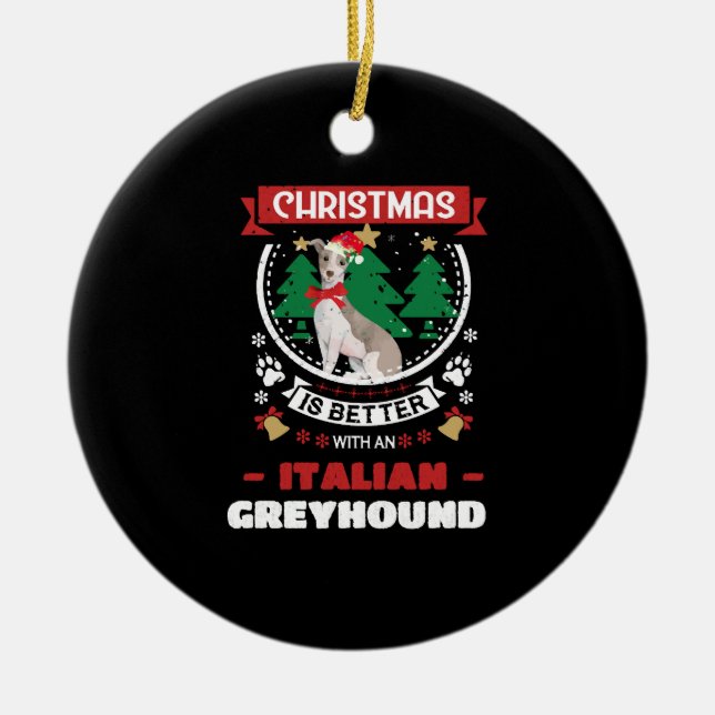 Weihnachten ist besser mit einem italienischen Win Keramik Ornament (Vorne)