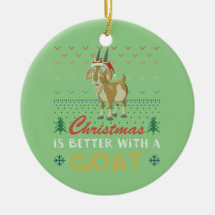 Weihnachten ist besser mit einer ziegenhaften Weih Keramik Ornament