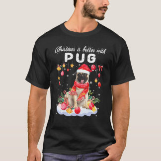 Weihnachten ist besser mit Pug lustiger Hund T-Shirt