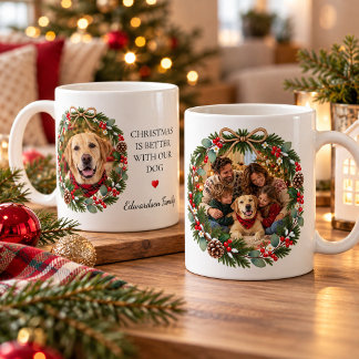 Weihnachten ist besser mit unserem Hund Foto Famil Kaffeetasse