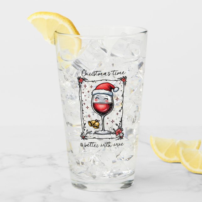 Weihnachten ist besser mit Wein Glas (Vorderseite Ice)