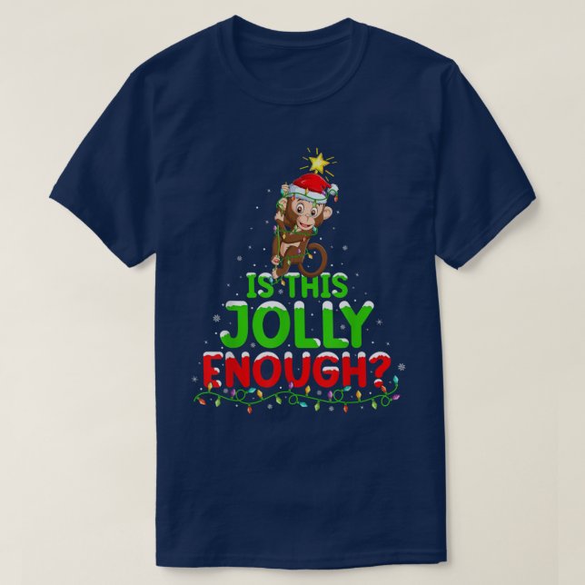 Weihnachten ist das fröhlich genug Bonobo Christma T-Shirt (Design vorne)