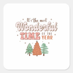 Weihnachten ist die schönste Zeit des Jahres Quadratischer Aufkleber