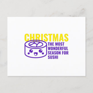 Weihnachten ist die schönste Zeit für Sushi Postkarte