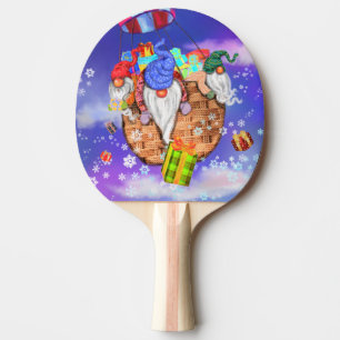 Weihnachten ist ein Luftballon und gibt Geschenke Tischtennis Schläger