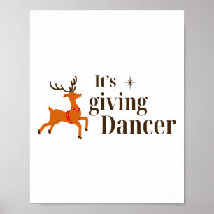 Weihnachten ist es, dem Tänzer Rentier Tanz zu geb Poster