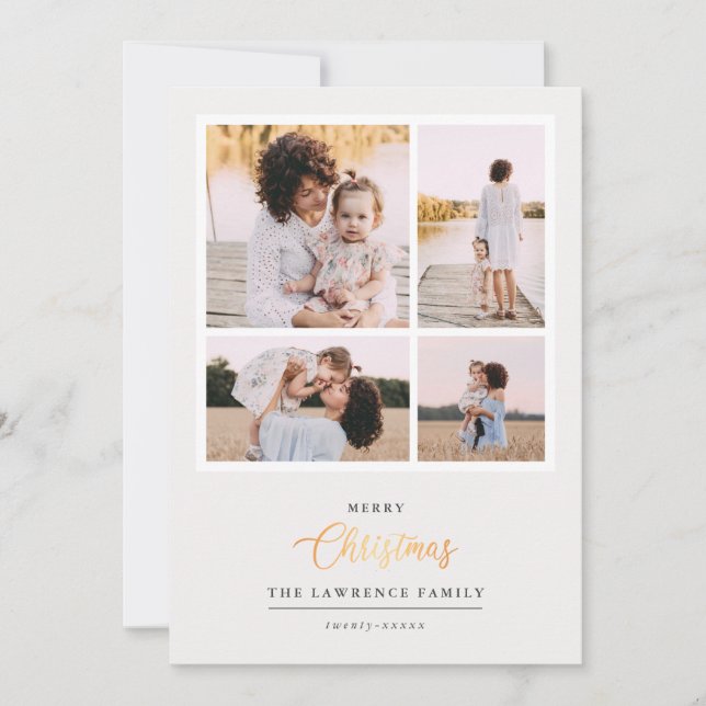 Weihnachten ist Gold | Elfenbeinküste Moderne 4-Fo (Vorderseite)