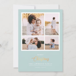 Weihnachten ist Gold | Minze Moderne 4-Foto-Ferien