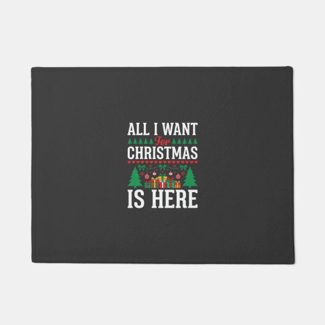 Weihnachten ist hier Weihnachtsbaum Geschenk Fußmatte (Vorderseite)