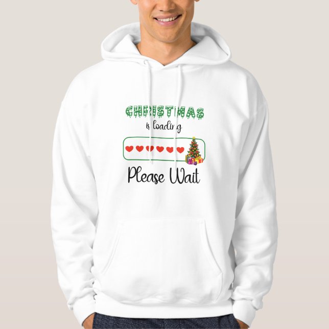 Weihnachten ist Ladung Bitte warten Funny Einfach Hoodie (Vorderseite)