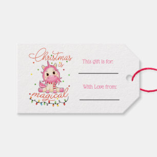 Weihnachten ist magische kleine Einhorngiftmarken Geschenkanhänger
