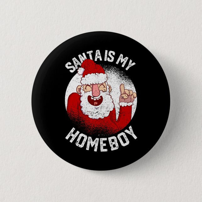 Weihnachten ist mein heimeliger Spaß Weihnachtskla Button (Vorderseite)