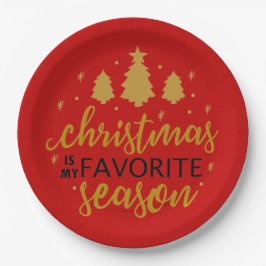 Weihnachten ist mein Lieblingswort Kunst Pappteller