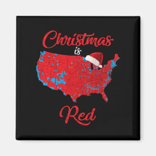 Weihnachten ist Rot 2024 Wahlkarte Trump Landslid Magnet
