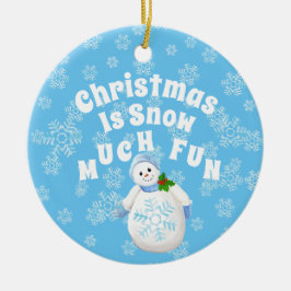 Weihnachten ist Schnee viel Spaß Schneemann Keramik Ornament