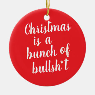 Weihnachten ist Stuss - typografische Karte Keramik Ornament