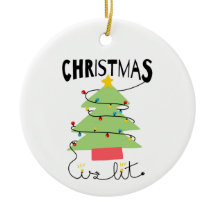 Weihnachten ist toller Keramik-Kreis-Ornament