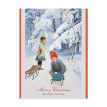 Weihnachten Jenny Nyström Children Schlitten CC092