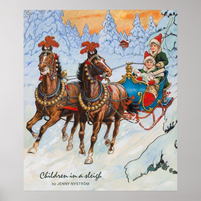 Weihnachten Jenny Nyström Dashing durch den Schnee Poster (Vorne)