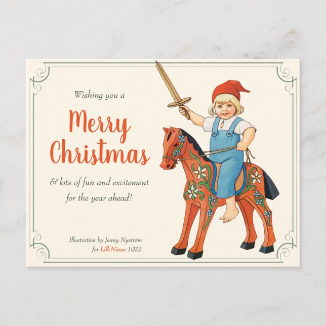 Weihnachten Jenny Nyström Lill-Nisse reiten CC0311 Postkarte (Vorderseite)