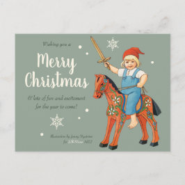 Weihnachten Jenny Nyström Lill-Nisse reiten CC0323 Postkarte