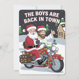 Weihnachten Jesus auf einem Motorrad Funny Xmas Einladung