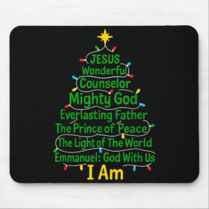 Weihnachten Jesus Bibel Namen Xmas Baum Christlich Mousepad