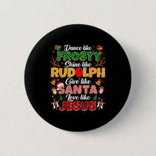 Weihnachten Jesus Christlicher Tanz Wie Frosty Wei Button
