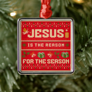 Weihnachten Jesus Ist Der Grund Für Die Saison Ornament Aus Metall