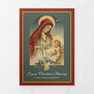 Weihnachten Jesus Jungfrau Mary Gedicht Dreifach Gefaltete Urlaubskarte