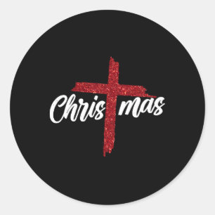 Weihnachten Jesus kreuzen Christlicher religiöser Runder Aufkleber