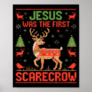 Weihnachten Jesus War Das Erste Vogelscheuchen-T-S Poster