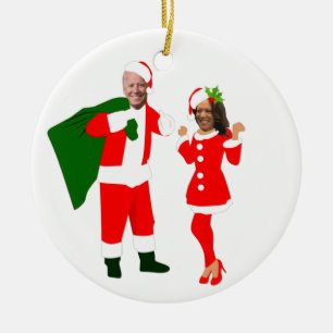 weihnachten joe biden weihnachtsmann kamala harris keramik ornament