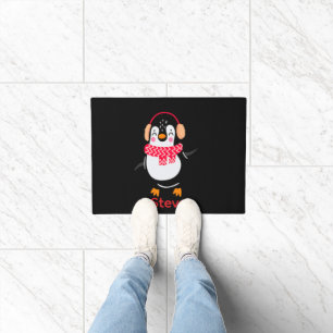 Weihnachten Jolly Pinguin in Scarf mit Ohrmuffen Fußmatte