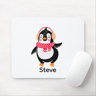 Weihnachten Jolly Pinguin in Scarf mit Ohrmuffen Mousepad