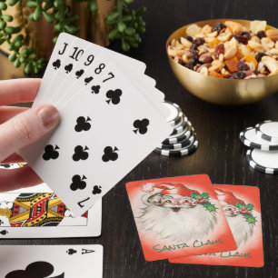 Weihnachten, Jolly Retro 50er Santa Claus Spielkarten