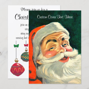 Weihnachten, Jolly Retro 50's Weihnachtsmann Einladung