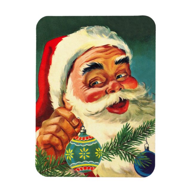 Weihnachten, Jolly Retro 50's Weihnachtsmann Magnet (Vertikal)