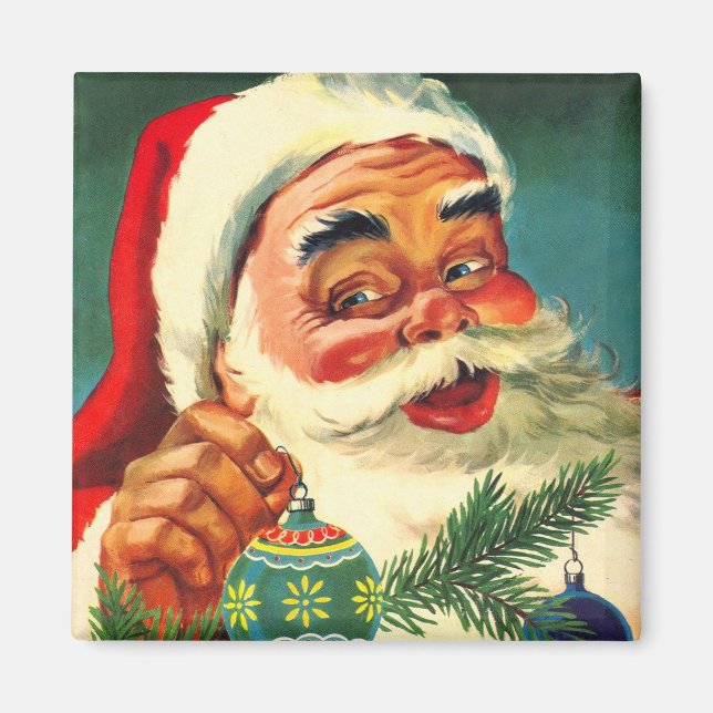 Weihnachten, Jolly Retro 50's Weihnachtsmann Magnet (Vorne)