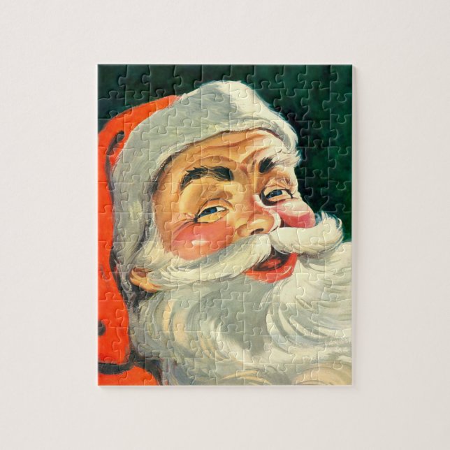 Weihnachten, Jolly Retro 50's Weihnachtsmann Puzzle (Vertikal)