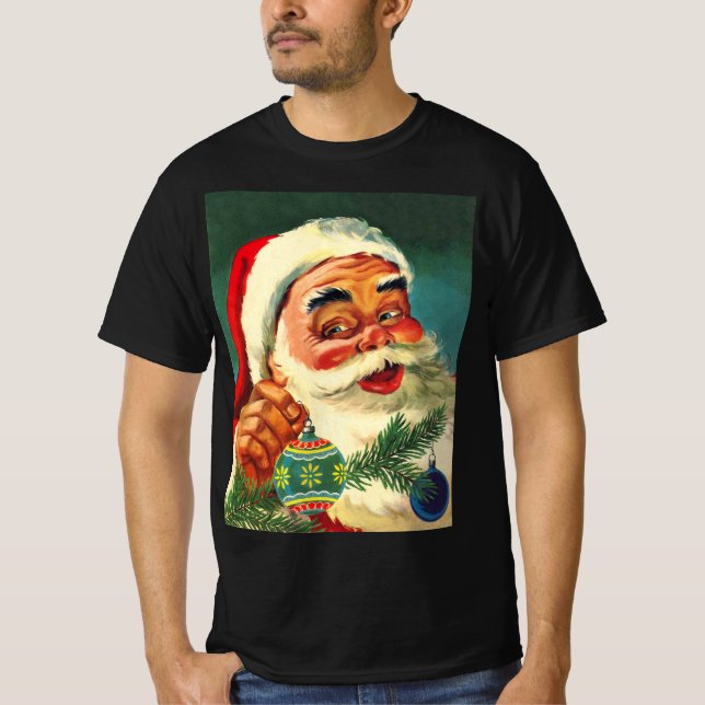 Weihnachten, Jolly Retro 50's Weihnachtsmann T-Shirt (Vorderseite)