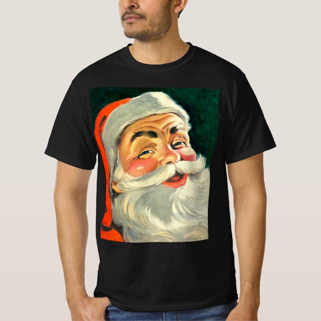 Weihnachten, Jolly Retro 50's Weihnachtsmann T-Shirt (Vorderseite)