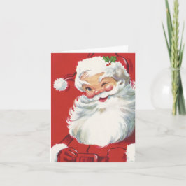 Weihnachten, Jolly Santa Claus Winking Dankeskarte