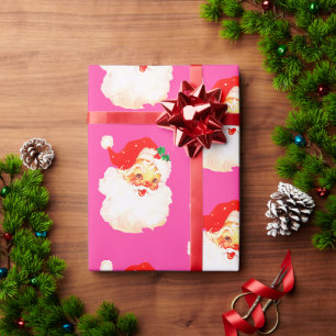 Weihnachten Jolly Santa Merry Pink Spaß Geschenkpapier