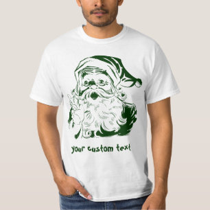 Weihnachten, Jolly Weihnachtsmann in Grün T-Shirt