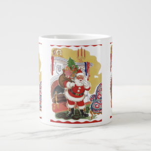 Weihnachten, Jolly Weihnachtsmann mit Geschenken Jumbo-Tasse